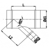 T-stuk  45° | diameter 150 mm | aftakking diameter 150 mm | SAFEthumbnail