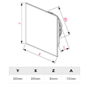 Whisper Designventiel vierkant 125mm kunststof - toevoer/afvoer - WIT RAL9016thumbnail