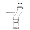 Flexibel aansluitstuk voor dakdoorvoer 131 naar buis Ø100mm - L=650mm (0242202)thumbnail