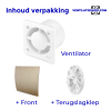Pro-Design badkamer/toilet ventilator - TREKKOORD (KW125W) - Ø 125mm - kunststof - goudthumbnail