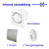 Pro-Design badkamer/toilet ventilator - STANDAARD (KW100) - Ø100mm - kunststof - zilverthumbnail