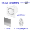 Pro-Design badkamer/toilet ventilator - STANDAARD (KW125) - Ø125mm - RVS vlakthumbnail