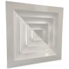 Vierkant plafondrooster | vast uitblaaspatroon | afvoer & toevoer | 450 mm x 450 mm | aluminium | RAL 9016thumbnail