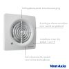 Vent-Axia Supra 100HT badkamerventilator - timer & vochtsensor - 97 m3/h - Ø100mmthumbnail