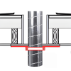 Verdiepingsondersteuning voor spirobuis Ø 100mm - staal - met rubber inlagethumbnail