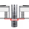 Verdiepingsondersteuning voor spirobuis Ø 160mm - staal - met rubber inlagethumbnail