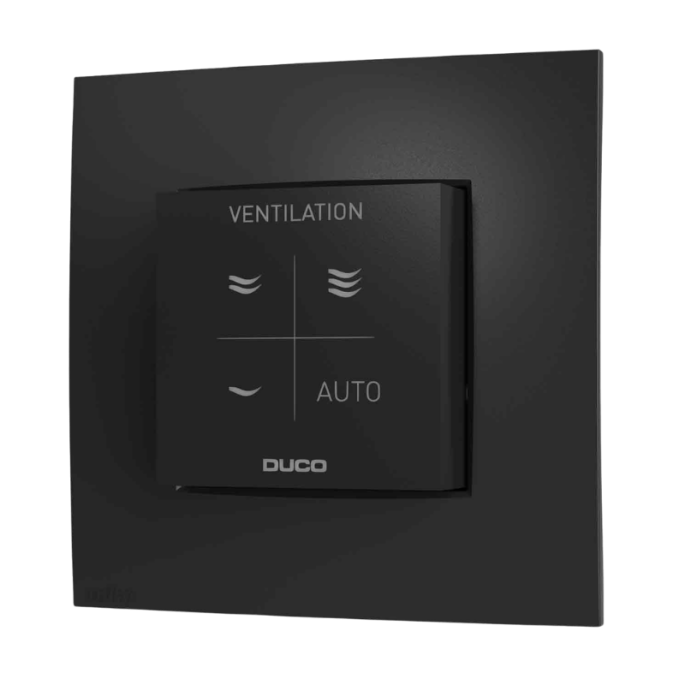 Duco CO2 ruimtesensor met RF-bediening 230V bedraad - Zwart Duco CO2 ruimtesensor met RF-bediening 230V bedraad - Zwart
