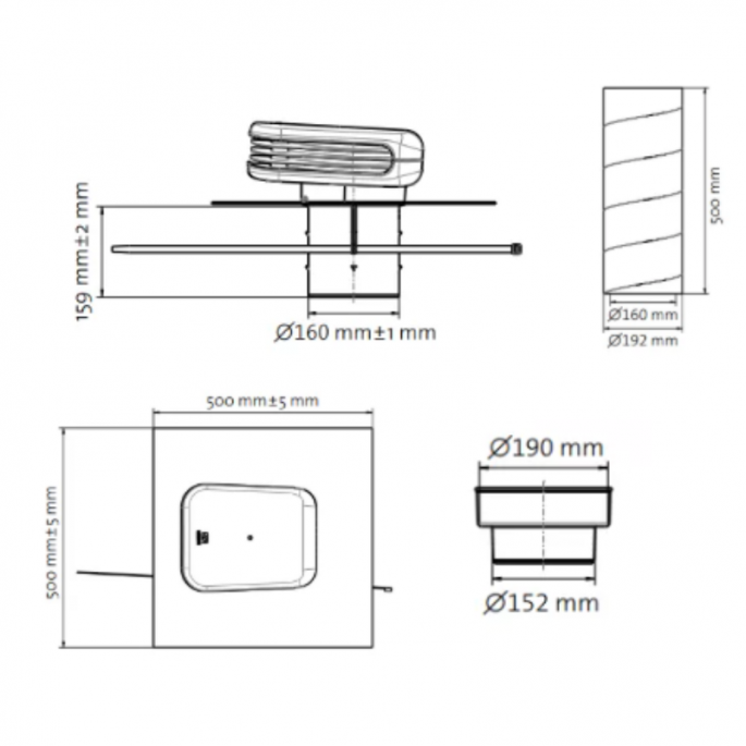Ubbink Valetis - geïsoleerde dakdoorvoer - hellingsgraad 15-67° -  Ø150/160mm