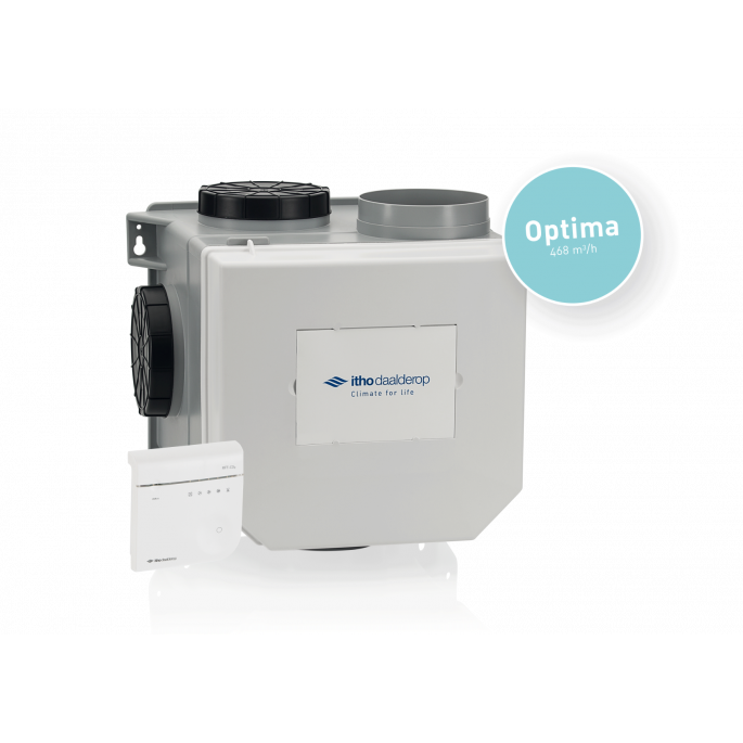 Itho Optima pakket, MV-unit 468, RV-sensor inside, CO2-sensor Itho Optima pakket, MV-unit 468, RV-sensor inside, CO2-sensor