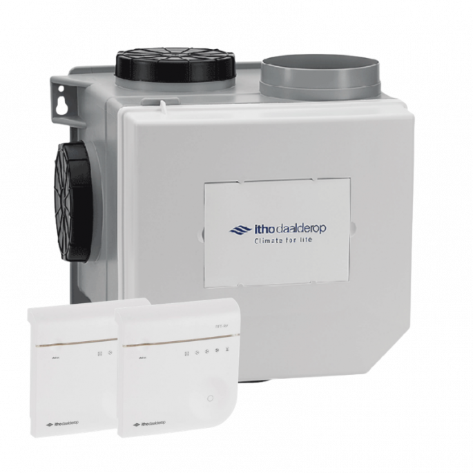 Itho Daalderop Optima2 CVE-S ECO HE - woonhuisventilator - 468 m3/h - randaarde & extra perilex - ingebouwde vochtsensor + 2 RFT CO2 sensoren 230V Itho Daalderop Optima2 CVE-S ECO HE - woonhuisventilator - 468 m3/h - randaarde & extra perilex - ingebouwde vochtsensor + 2 RFT CO2 sensoren 230V