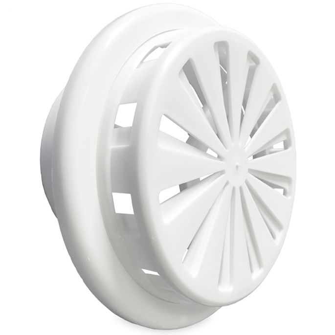 Verstelbaar kunststof ventilatierooster - Multi-fit - Ø 100 -150 - RAL 9016