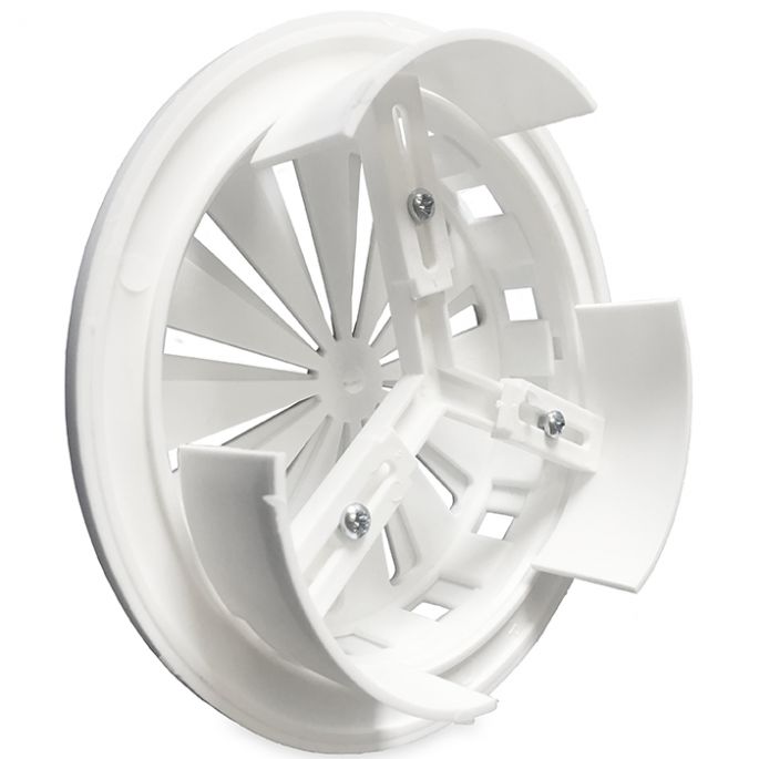 Verstelbaar kunststof ventilatierooster - Multi-fit - Ø 100 -150 - RAL 9016