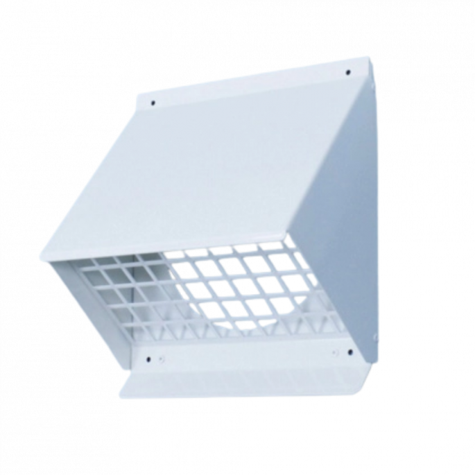 Gevelkap aluminium - hoge doorlaat (geschikt voor WTW) - voor buis 125 t/m 150mm - Wit