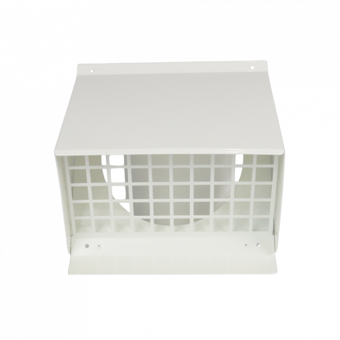 Gevelkap aluminium - hoge doorlaat (geschikt voor WTW) - voor buis 125 t/m 150mm - Wit