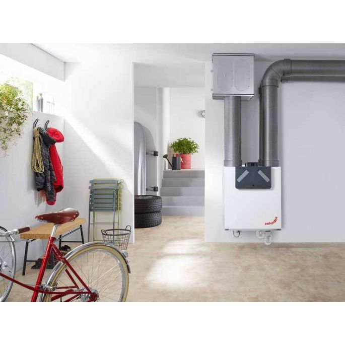 Zehnder Stork ComfoAir E300 RH RF WTW unit - luchttoevoer links - randaarde stekker - RF voorbereid - met voorverwarmer - 300 m3/h Zehnder Stork ComfoAir E300 RH RF WTW unit - luchttoevoer links - randaarde stekker - RF voorbereid - met voorverwarmer - 300 m3/h