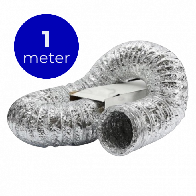 Flexibele ventilatieslang ongeïsoleerd - aluminium - Ø 80mm - lengte 1 meter