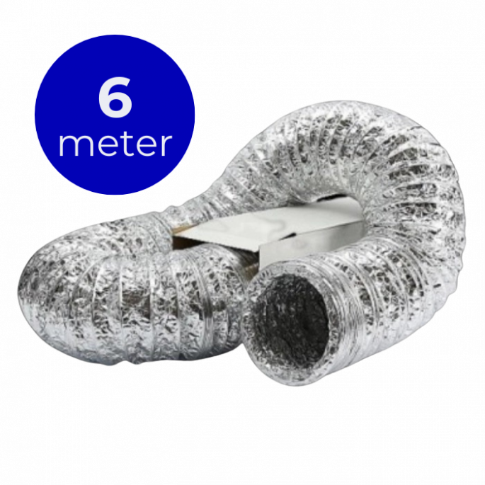 Flexibele ventilatieslang ongeïsoleerd | aluminium | diameter 125mm | lengte 6 meter