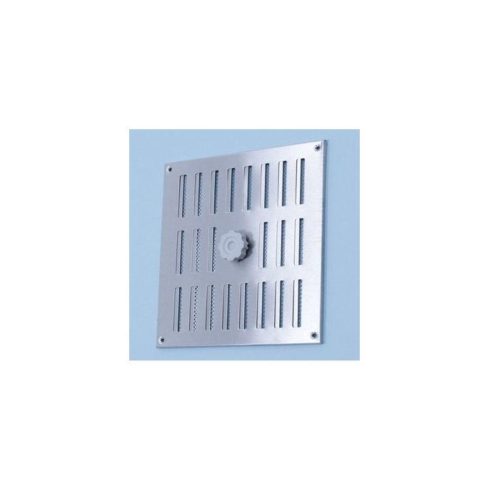 Afsluitbaar schuifrooster opbouw 195 x 195mm - RVS Afsluitbaar schuifrooster opbouw 195 x 195mm - RVS
