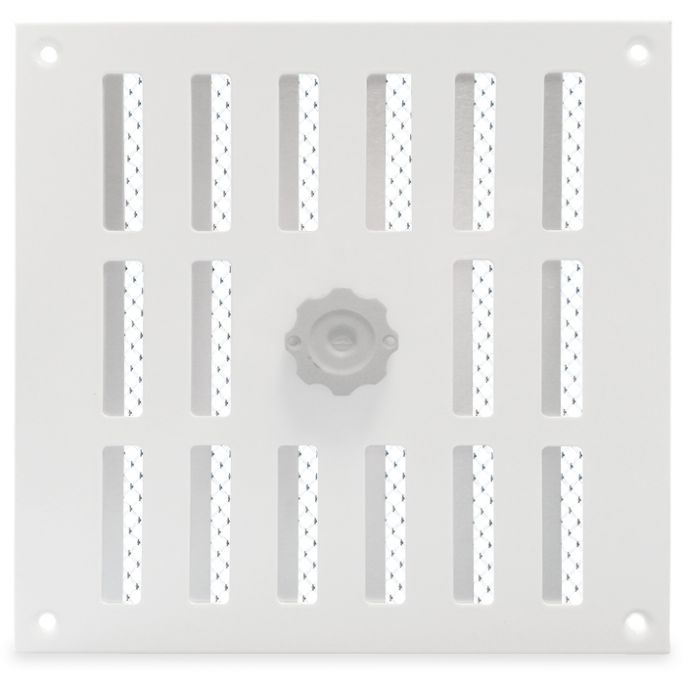 Aluminium afsluitbaar schuifrooster opbouw 195 x 195mm - WIT