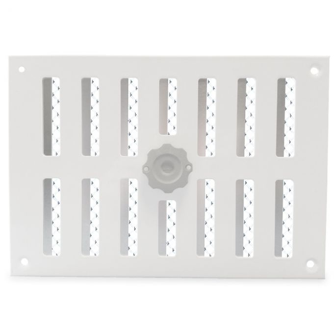 Aluminium afsluitbaar schuifrooster opbouw 215 x 150mm - WIT Aluminium afsluitbaar schuifrooster opbouw 215 x 150mm - WIT