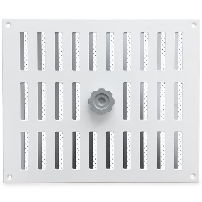 Aluminium afsluitbaar schuifrooster opbouw 300 x 250mm - WIT Aluminium afsluitbaar schuifrooster opbouw 300 x 250mm - WIT