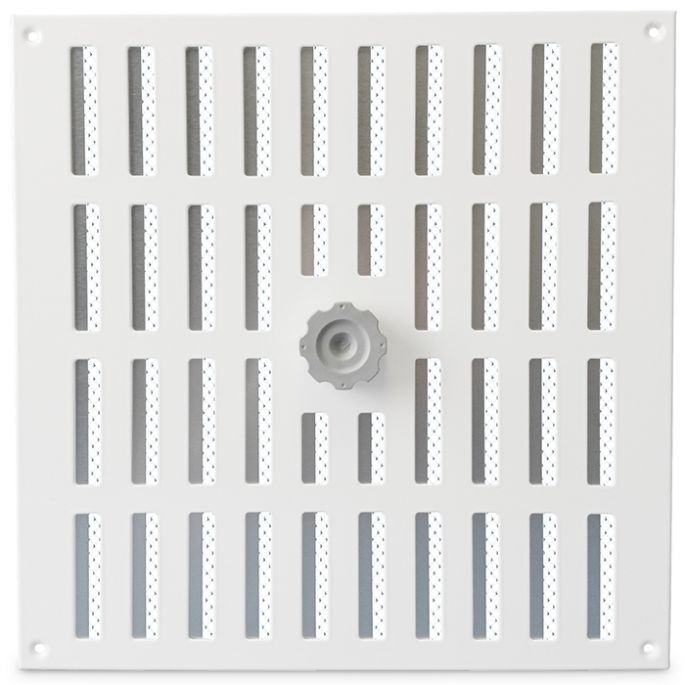 Aluminium afsluitbaar schuifrooster opbouw 300 x 300mm - WIT