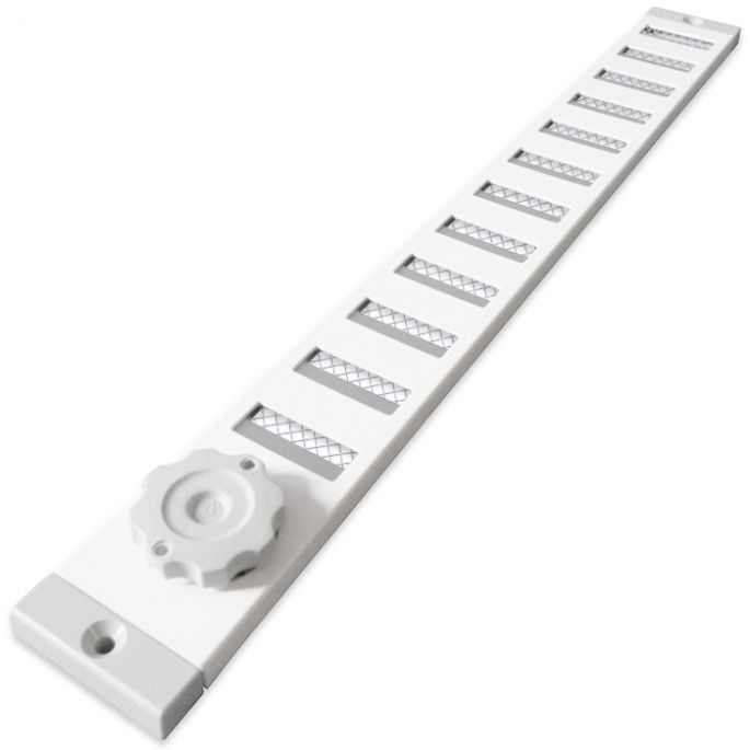 Aluminium afsluitbaar schuifrooster opbouw 370 x 40mm - WIT