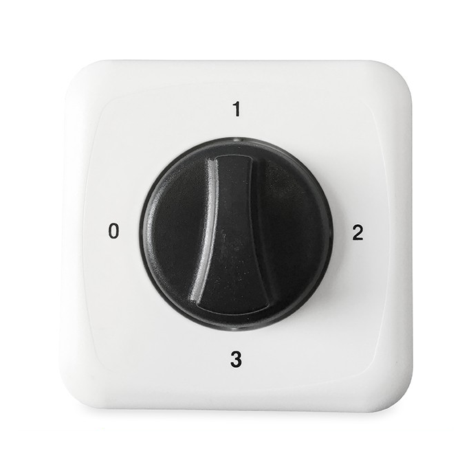 3-standen regelaar (+ uit-stand) voor ventilatoren met 3-standen motor(wisselstroom)