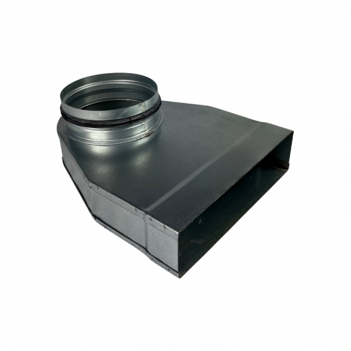 Rechthoekige lepelhoek 90° | 220 x 55 mm | aansluiting diameter 125 mm