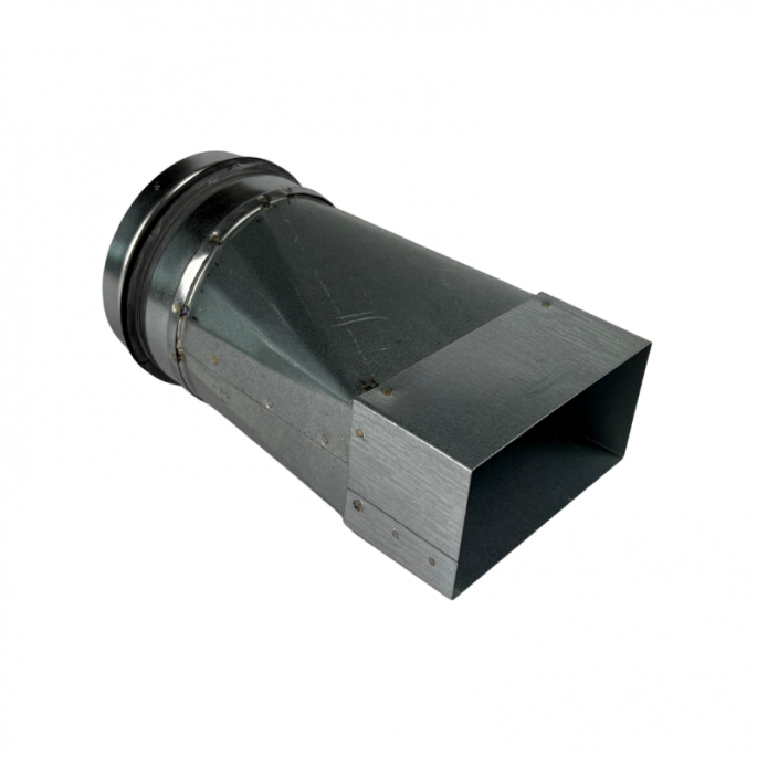 Verloopstuk symmetrisch | 110 x 55 mm naar rond diameter 100 mm