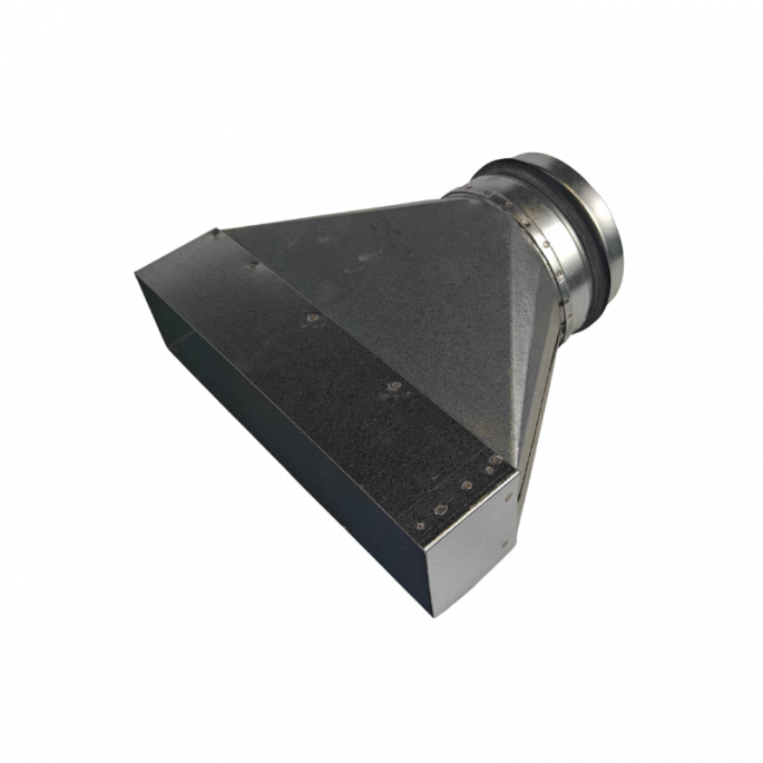 Verloopstuk symmetrisch | 220 x 55 mm naar rond diameter 125 mm