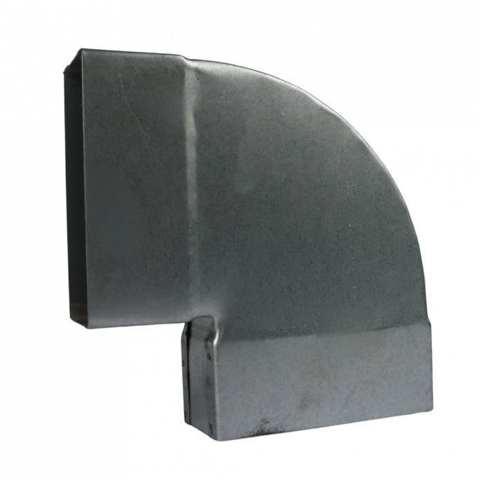 Rechthoekige korte (instort) bocht 90º horizontaal - 200mm x 40mm