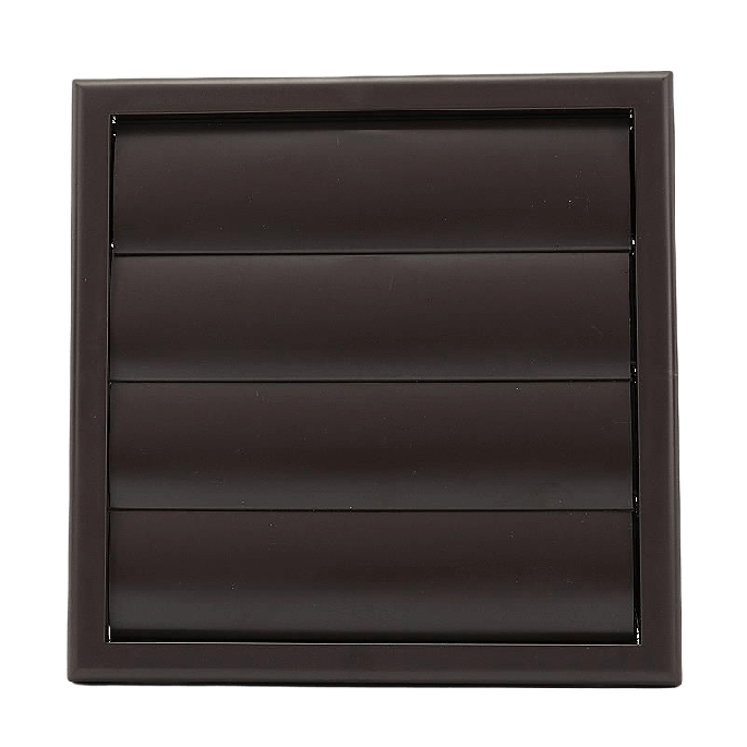 Kunststof overdrukrooster met vliegengaas, aansluiting 150mm - BRUIN 