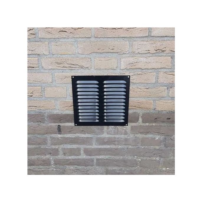 Aluminium schoepenrooster opbouw 300 x 300mm - ZWART (1-3030Z)