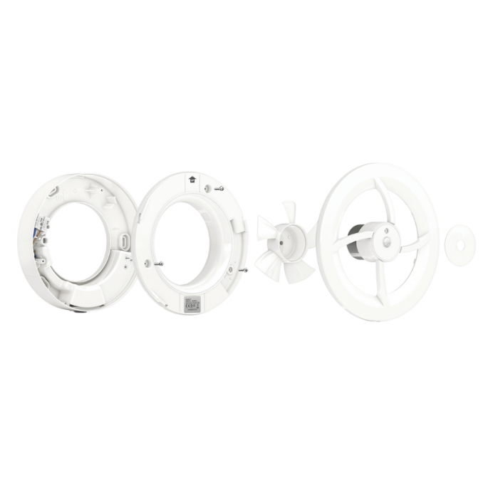 Badkamerventilator - Vent-Axia - Solara - Ø 100/125mm - vocht- en bewegingssensor - nalooptimer - Wit