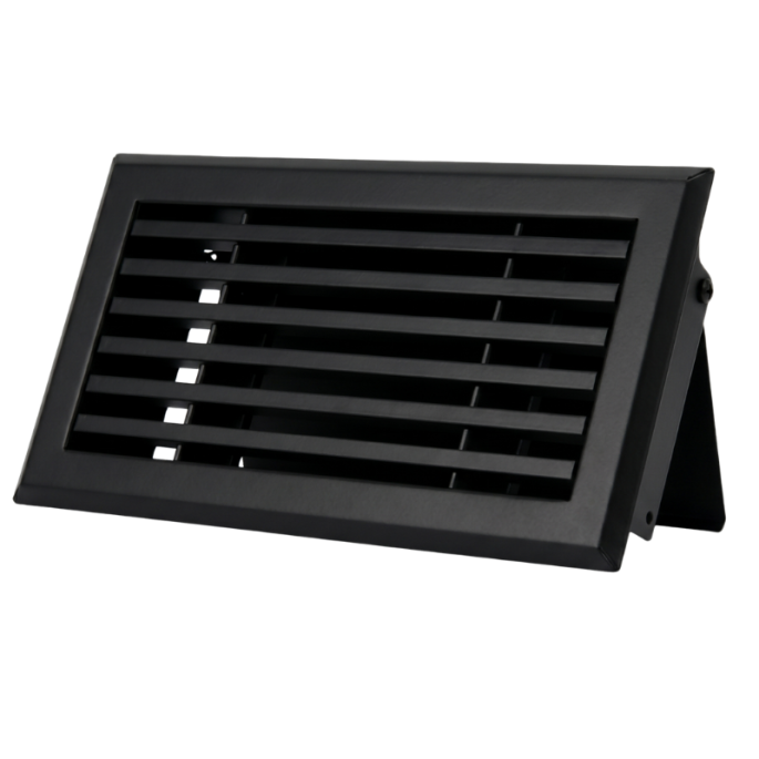Wandrooster met volumeregelaar - 200 x 100mm - staal - Zwart RAL 9005 Wandrooster met volumeregelaar - 200 x 100mm - staal - Zwart RAL 9005
