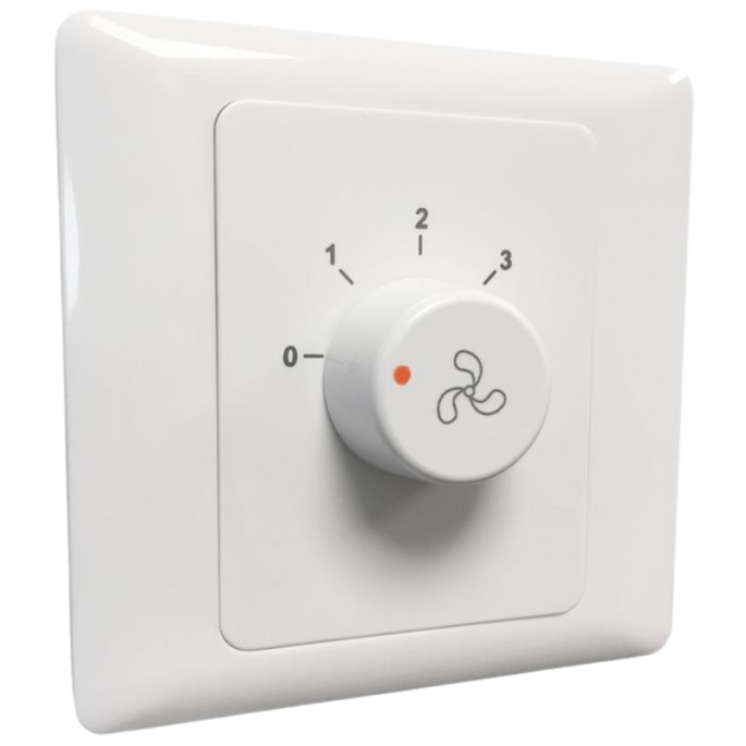 Blauberg aan/uit regelaar voor ventilatoren met meerdere snelheden - inbouw - 3 standen Blauberg aan/uit regelaar voor ventilatoren met meerdere snelheden - inbouw - 3 standen