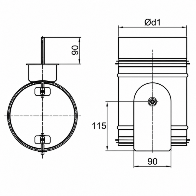 Regelklep motorstoel montage servomotor | diameter 315 mm Regelklep motorstoel montage servomotor | diameter 315 mm
