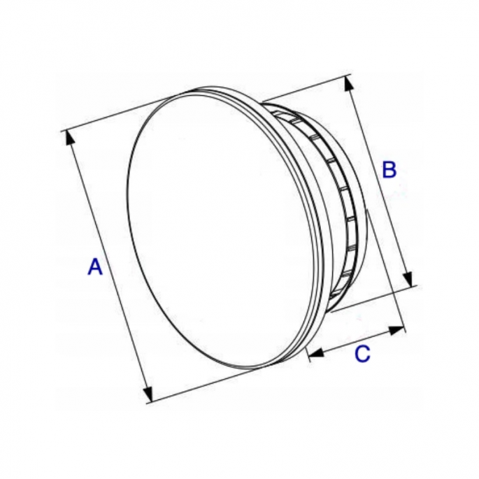 Whisper Designventiel 125mm kunststof - toevoer/afvoer - Zwart (Mat)
