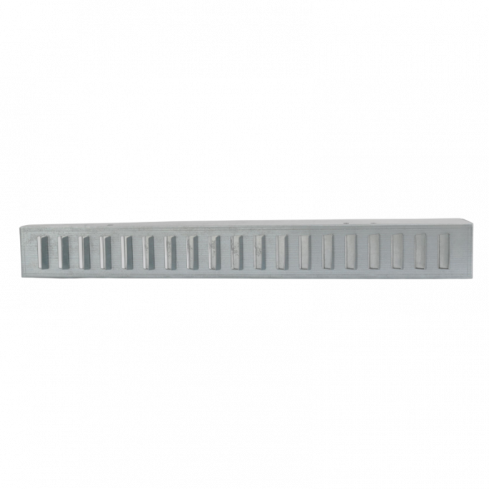 Stalen volumeregelaar (schuin gemonteerde schuifklep 525x75mm) voor kanaalrooster - staal t.b.v. GS130G Stalen volumeregelaar (schuin gemonteerde schuifklep 525x75mm) voor kanaalrooster - staal t.b.v. GS130G