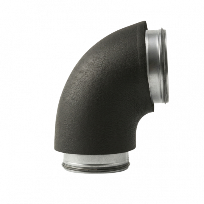 Geïsoleerde Bocht 90º - Ø 125mm - geperst - SAFE