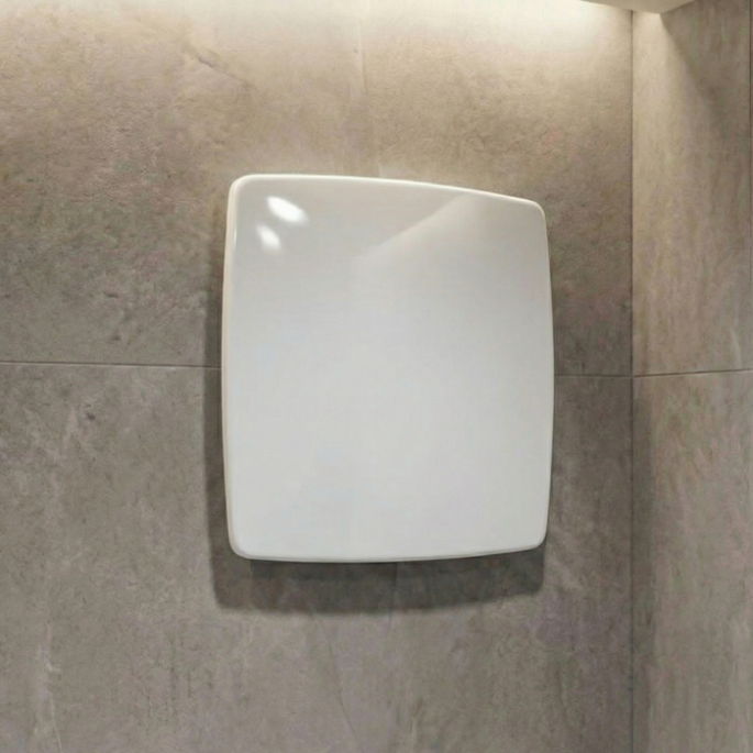 Whisper pro-design badkamerventilator - Ø100mm - met nalooptimer en vochtsensor - bold line - kunststof - wit