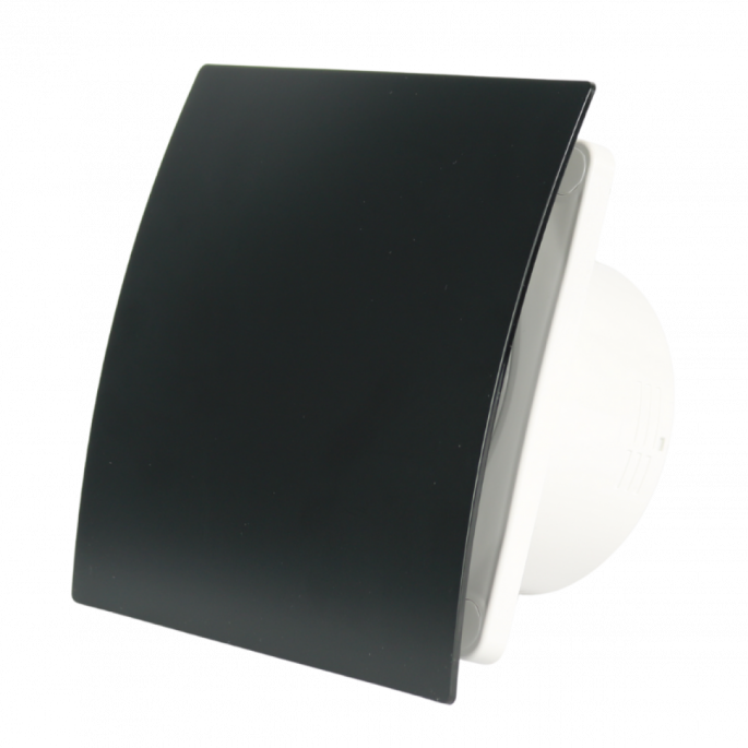 Whisper Pro-Design badkamerventilator - Ø100mm - aan/uit - gebogen kunststof - mat zwart Whisper Pro-Design badkamerventilator - Ø100mm - aan/uit - gebogen kunststof - mat zwart