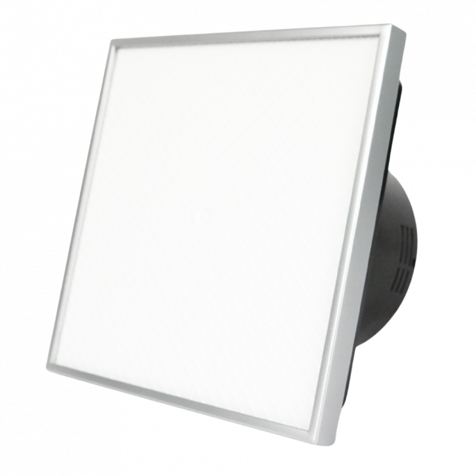 Whisper Pro-Design badkamerventilator - Ø100mm - met nalooptimer - Tegelfront - zwarte ventilator