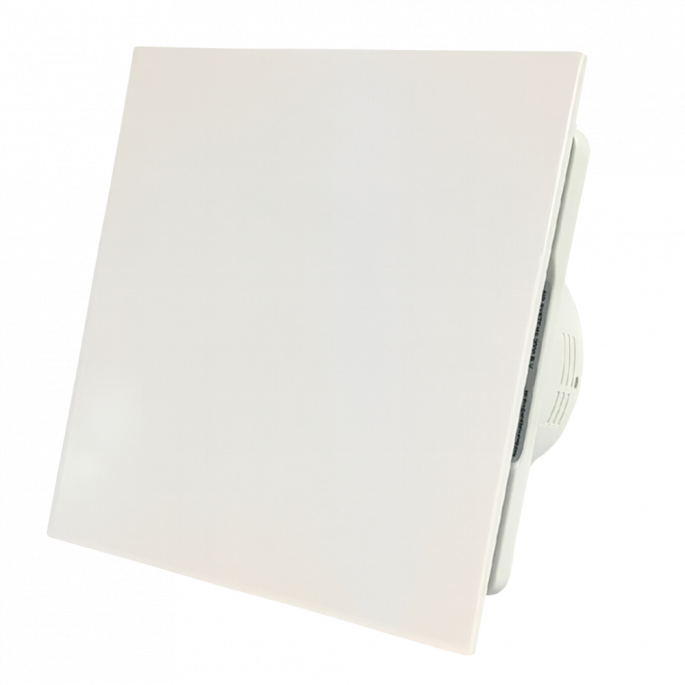 Whisper Pro-Design badkamerventilator - Ø100mm - met nalooptimer + vochtsensor - vlak kunststof - wit