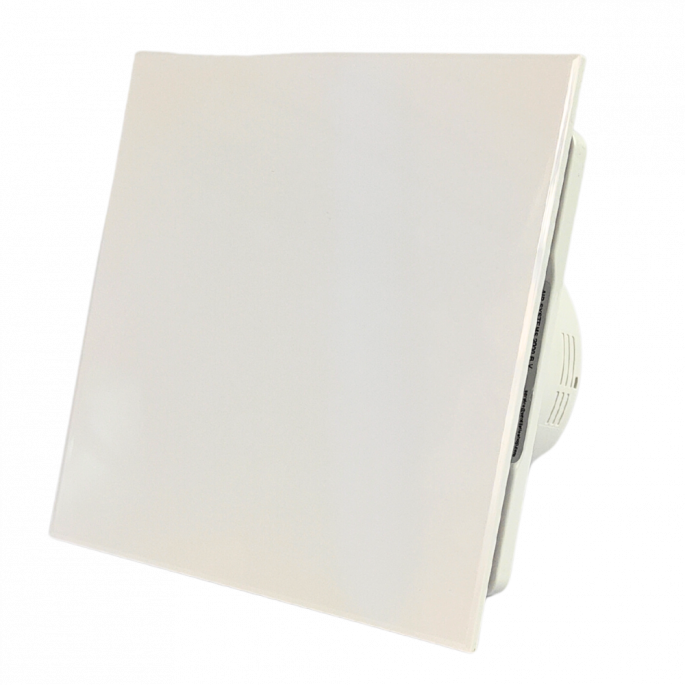 Whisper Pro-Design badkamerventilator - Ø100mm - met nalooptimer + vochtsensor - vlak kunststof - wit