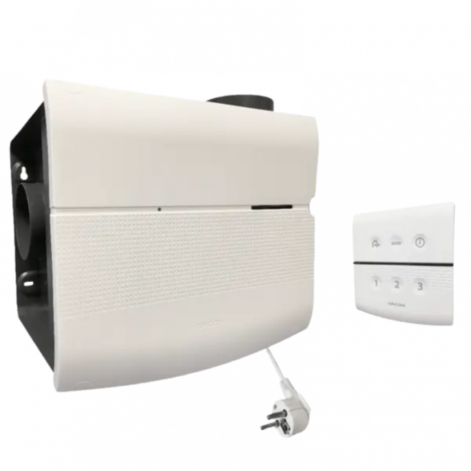 Orcon MVS-15RHB woonhuisventilator - 600 m3/h - randaarde - met ingebouwde vochtsensor - met RF-afstandsbediening