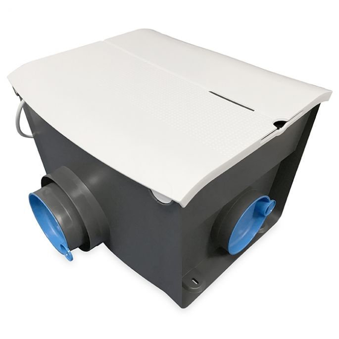 Orcon MVS-15RHB woonhuisventilator - 550 m3/h - Randaarde - met ingebouwde vochtsensor en RF-afstandsbediening + 4 luchtventielen