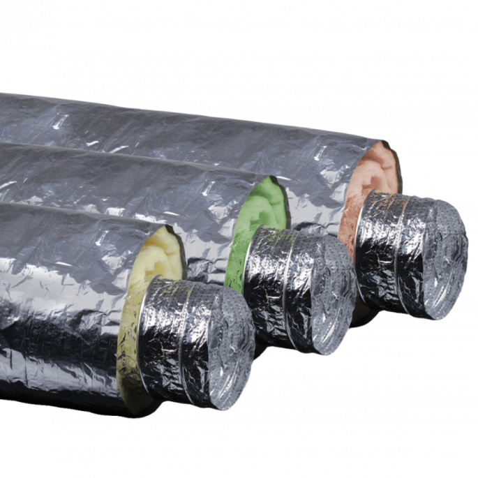 Geïsoleerde flexibele ventilatieslang | diameter 125 mm | aluminium | lengte 1 meter