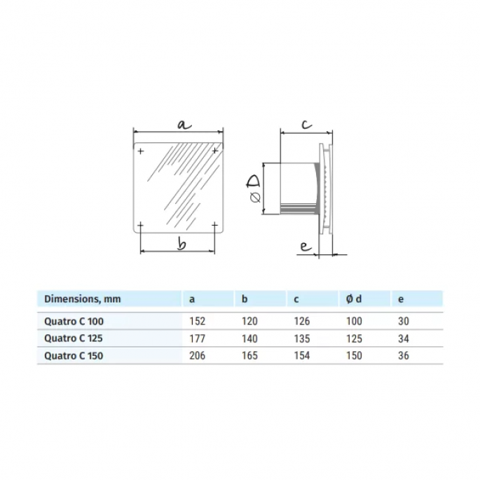 Blauberg Quatro C badkamerventilator - Ø100mm - STANDAARD Blauberg Quatro C badkamerventilator - Ø100mm - STANDAARD
